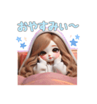 毎日使える白パーカーギャル♡1（個別スタンプ：2）