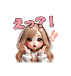 毎日使える白パーカーギャル♡1（個別スタンプ：6）