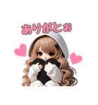 毎日使える白パーカーギャル♡1（個別スタンプ：7）