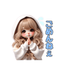 毎日使える白パーカーギャル♡1（個別スタンプ：8）