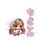 毎日使える白パーカーギャル♡1（個別スタンプ：13）