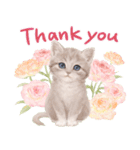 ［英語］大人かわいい♡ねこと花のスタンプ（個別スタンプ：2）