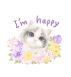 ［英語］大人かわいい♡ねこと花のスタンプ（個別スタンプ：3）
