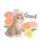 ［英語］大人かわいい♡ねこと花のスタンプ（個別スタンプ：4）