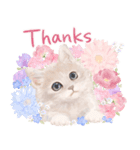 ［英語］大人かわいい♡ねこと花のスタンプ（個別スタンプ：5）