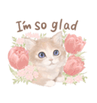 ［英語］大人かわいい♡ねこと花のスタンプ（個別スタンプ：9）