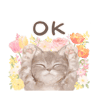 ［英語］大人かわいい♡ねこと花のスタンプ（個別スタンプ：10）