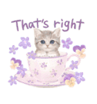 ［英語］大人かわいい♡ねこと花のスタンプ（個別スタンプ：15）