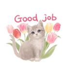 ［英語］大人かわいい♡ねこと花のスタンプ（個別スタンプ：16）