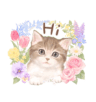 ［英語］大人かわいい♡ねこと花のスタンプ（個別スタンプ：17）