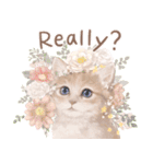 ［英語］大人かわいい♡ねこと花のスタンプ（個別スタンプ：20）
