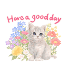 ［英語］大人かわいい♡ねこと花のスタンプ（個別スタンプ：25）