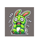 イカレタ緑のウサギスタンプ（個別スタンプ：6）