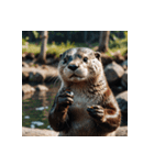 白カワウソの日常14（個別スタンプ：15）