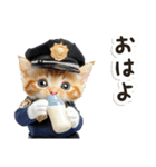 毎日使える♡警察現場ねこ（個別スタンプ：1）