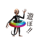 リアルエイリアン ブラックスーツ宇宙人2（個別スタンプ：36）