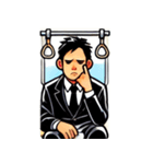 満員電車で疲れたサラリーマン（個別スタンプ：1）