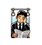 満員電車で疲れたサラリーマン（個別スタンプ：3）