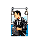 満員電車で疲れたサラリーマン（個別スタンプ：16）