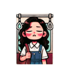 満員電車で退屈な女の子（個別スタンプ：1）