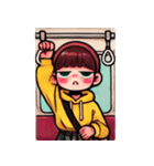 満員電車で退屈な女の子（個別スタンプ：2）