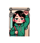 満員電車で退屈な女の子（個別スタンプ：5）