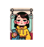 満員電車で退屈な女の子（個別スタンプ：6）