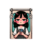 満員電車で退屈な女の子（個別スタンプ：10）