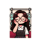 満員電車で退屈な女の子（個別スタンプ：12）