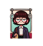 満員電車で退屈な女の子（個別スタンプ：16）