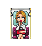 満員電車で退屈な女性たち（個別スタンプ：8）