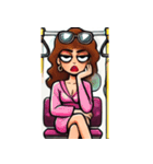 満員電車で退屈な女性たち（個別スタンプ：24）