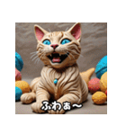 ふんわり粘土風のちゃとら猫スタンプ♪（個別スタンプ：12）