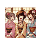 ひな祭り、仲良し和装（個別スタンプ：1）