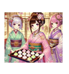 ひな祭り、仲良し和装（個別スタンプ：4）