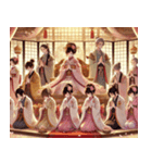 ひな祭り、仲良し和装（個別スタンプ：8）