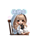 毎日使える白パーカーギャル♡2（個別スタンプ：4）