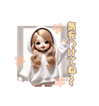 毎日使える白パーカーギャル♡2（個別スタンプ：6）