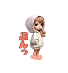 毎日使える白パーカーギャル♡2（個別スタンプ：14）