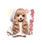 毎日使える白パーカーギャル♡2（個別スタンプ：15）