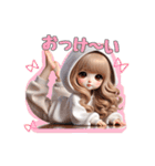 毎日使える白パーカーギャル♡2（個別スタンプ：24）