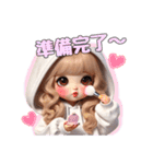 毎日使える白パーカーギャル♡2（個別スタンプ：31）