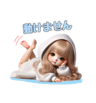毎日使える白パーカーギャル♡2（個別スタンプ：34）