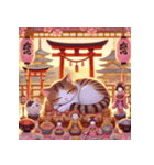 ひな祭りも動物と一緒（個別スタンプ：1）
