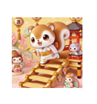 ひな祭りも動物と一緒（個別スタンプ：4）