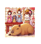 ひな祭りも動物と一緒（個別スタンプ：6）