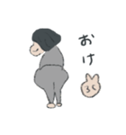 家族と日常会話をするユルイおかっぱ女子（個別スタンプ：1）