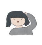 家族と日常会話をするユルイおかっぱ女子（個別スタンプ：9）