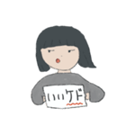 家族と日常会話をするユルイおかっぱ女子（個別スタンプ：19）