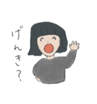 家族と日常会話をするユルイおかっぱ女子（個別スタンプ：40）